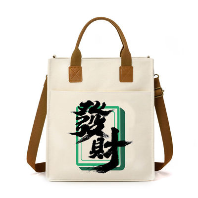 PU Handle Eco Friendly Waterproof Laminated Canvas Tote Shopping Bag With Custom Logo