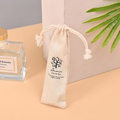 Custom Logo Drawstring Gift Bag for Daily Life Eco Printed Canvas Linen Bag Packaging