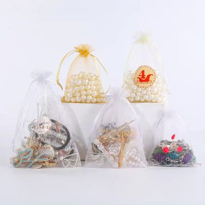 Logo Customizable Soft-loop Organza Bags Small Drawstring Pouches for Jewelry Packaging