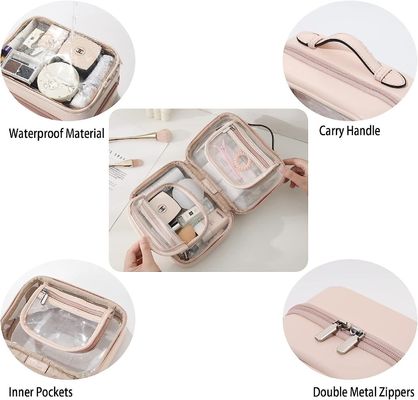 Senior Sense Double Cosmetic Large Capacity Waterproof Makeup Bag OEM/ODM Acceptable