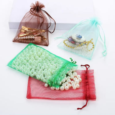 Logo Customizable Soft-loop Organza Bags Small Drawstring Pouches for Jewelry Packaging