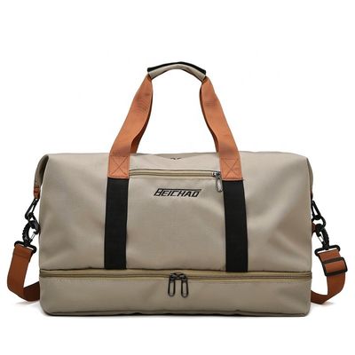 Customized Logo Accepted Sports Gym Travel Duffle Bag Waterproof Canvas Polyester Bags
