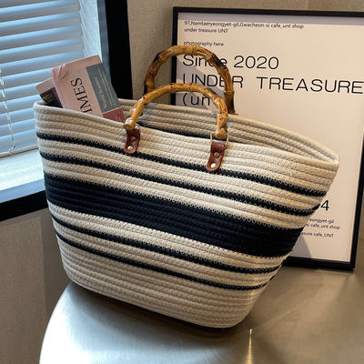 Stylish Women Woven Beach Straw Handbag Casual Handmade Hollow Out Rattan Shoulder Bags
