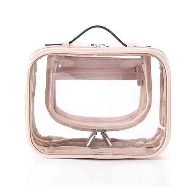 Keep Your Cosmetics Organized with Double Handle Transparent Waterproof Makeup Bag
