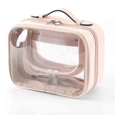 Keep Your Cosmetics Organized with Double Handle Transparent Waterproof Makeup Bag