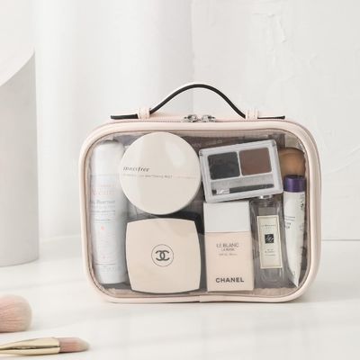 Keep Your Cosmetics Organized with Double Handle Transparent Waterproof Makeup Bag