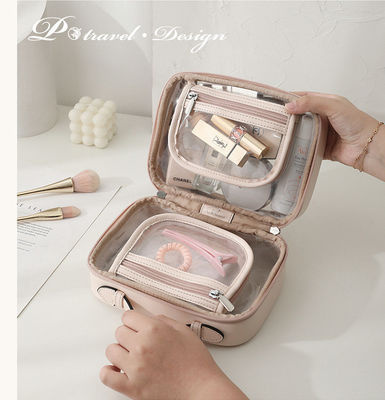 Keep Your Cosmetics Organized with Double Handle Transparent Waterproof Makeup Bag