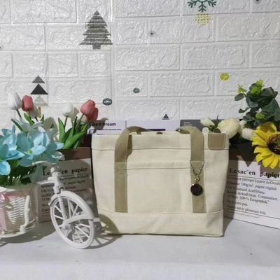 Shopping Canvas Grocery Tote Bags with Rope Handle and Other Pattern Type