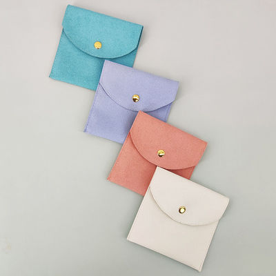 Custom Logo Suede Jewelry Earring Pouch with Box and Insert Pad OEM/ODM Acceptable