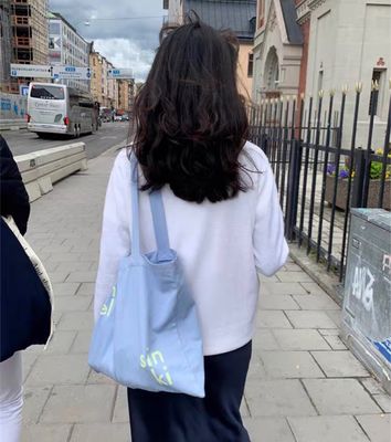 Customized Logo Printed 100% Organic Cotton Large Tote Bag for Bulk Reusable Shopping