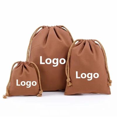 Customized Color Logo Printed Portable Cotton Canvas Double String Reusable Dust Handbag