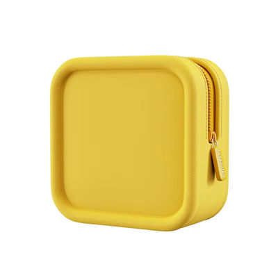 Daily Life Custom Logo Square Silicone Makeup Bag with Waterproof Design and Material