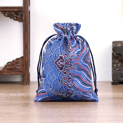 Customized Color Chinese Style Brocade Drawstring Bag for Customized Logo Jewelry Pouch
