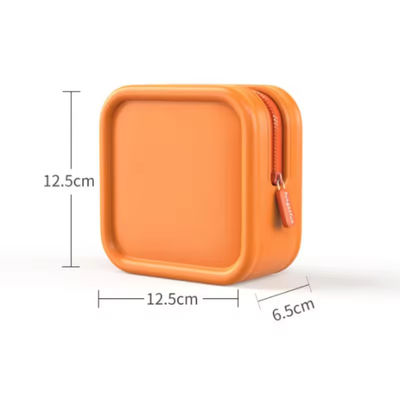Daily Life Custom Logo Square Silicone Makeup Bag with Waterproof Design and Material