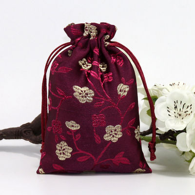 Customized Color Chinese Style Brocade Drawstring Bag for Customized Logo Jewelry Pouch