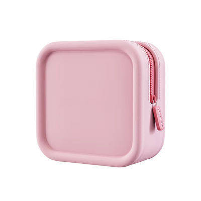 Daily Life Custom Logo Square Silicone Makeup Bag with Waterproof Design and Material