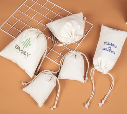 Customized Cotton Drawstring Bag with Cartoon Pattern and Customized Logo