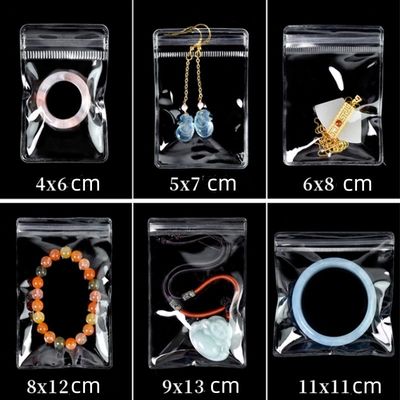Custom Zip Lock Jewelry Packaging Bag PVC Clear Mini Zipper Pouch with Reusable Logo