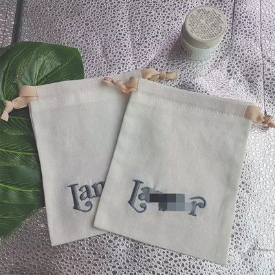 Custom Logo Linen Jute Drawstring Bag Perfect for Jewelry and Digital Storage Reusable