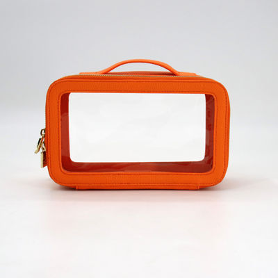 Small Waterproof Travel PU Leather Toilet Bag with Customized Color PVC Makeup Case