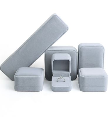 Custom Logo Stock Velvet Black Jewelry Boxes with Printing and Luxury Design