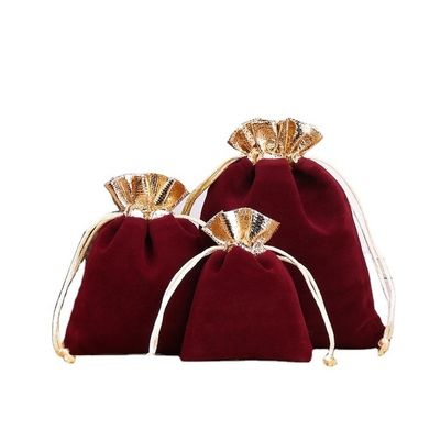 Luxury Small Velvet Packaging Bag Customized Drawstring for Jewelry and Cosmetics