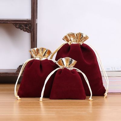 Luxury Small Velvet Packaging Bag Customized Drawstring for Jewelry and Cosmetics