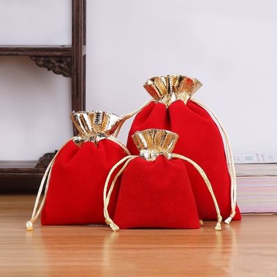 Luxury Small Velvet Packaging Bag Customized Drawstring for Jewelry and Cosmetics