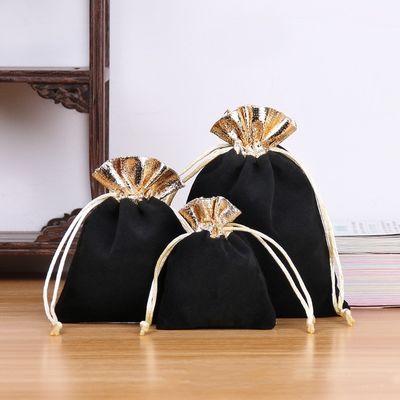 Luxury Small Velvet Packaging Bag Customized Drawstring for Jewelry and Cosmetics