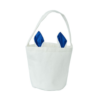 Custom Logo Linen Round Bottom Portable Rabbit Ear Easter Basket Bag with and Newest Style