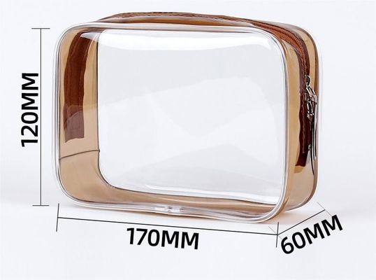 Custom Logo Transparent PVC Makeup Bag Small Toiletry Bag for Women Double Zipper