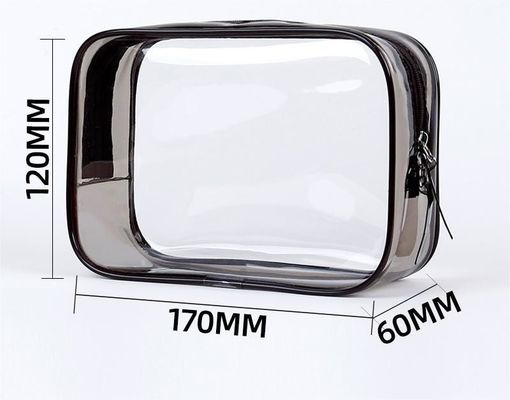 Custom Logo Transparent PVC Makeup Bag Small Toiletry Bag for Women Double Zipper