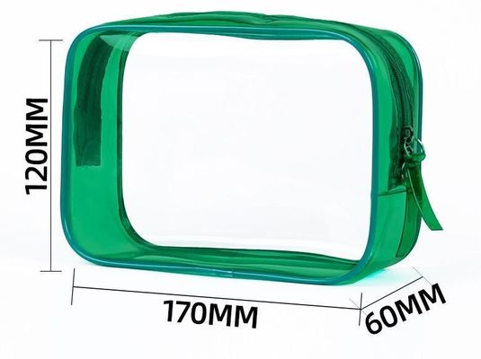 Custom Logo Transparent PVC Makeup Bag Small Toiletry Bag for Women Double Zipper