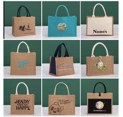 Accepable OEM/ODM Jute Bag With Custom Logo for Reusable Eco Friendly Shopping at Beach