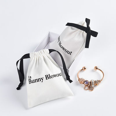 Custom Logo Cotton Drawstring Bag for Easy Storage of Eyeglasses and Digital Products