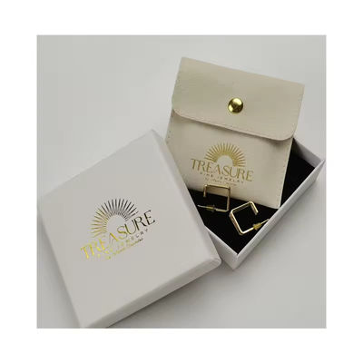 Print Logo Jewellery Package Microfiber Snap Button Pouch Bags with Insert Pad/Card