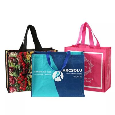 Medium Size Curved Corners Tote Bag in Laminated Non Woven Material for Custom Shopping