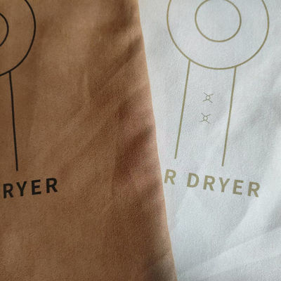 Custom Logo Print Suede Drawstring Bag for Protecting Hotel Hair Dryer from Dust