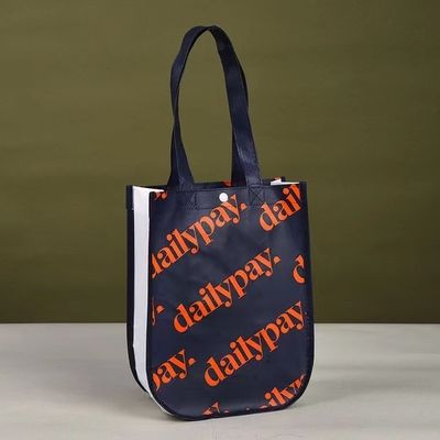 Medium Size Curved Corners Tote Bag in Laminated Non Woven Material for Custom Shopping