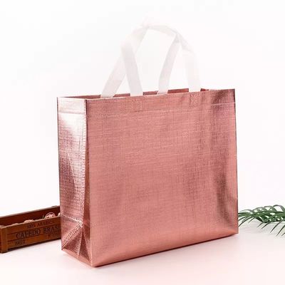 Medium Size Curved Corners Tote Bag in Laminated Non Woven Material for Custom Shopping