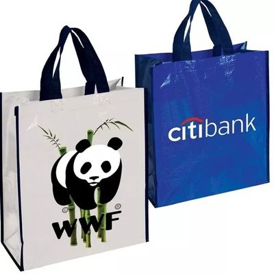 Medium Size Curved Corners Tote Bag in Laminated Non Woven Material for Custom Shopping