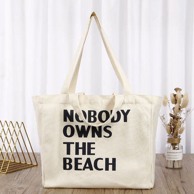Medium Size Reusable Canvas Shopping Bags with Customized Print Design
