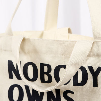 Medium Size Reusable Canvas Shopping Bags with Customized Print Design