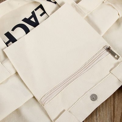 Medium Size Reusable Canvas Shopping Bags with Customized Print Design