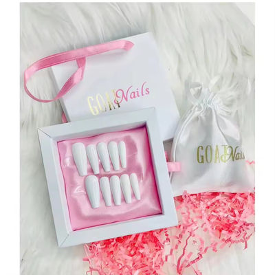 Custom Logo Jewelry Pink Velvet Pouch Bags in Slide Paper Gift Box Packaging for Nail