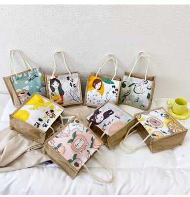2024 Korean Ins Simple Student Cartoon Canvas Handbags Ladies Mini Tote Bags For Girls