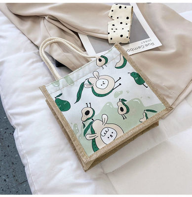 2024 Korean Ins Simple Student Cartoon Canvas Handbags Ladies Mini Tote Bags For Girls