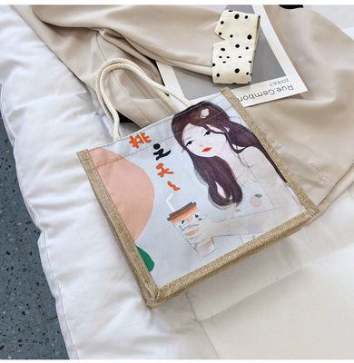 2024 Korean Ins Simple Student Cartoon Canvas Handbags Ladies Mini Tote Bags For Girls