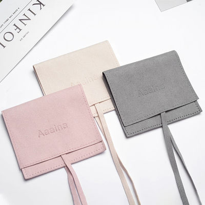 OEM/ODM Acceptable Suede Microfiber Jewelry Pouches Luxury Style for Custom Logo