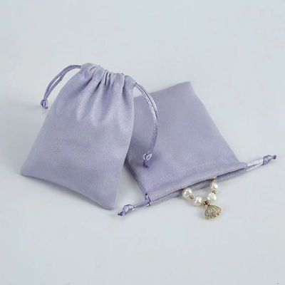 School Bag Trolley Velvet Drawstring Jewelry Pouch for Custom Logo Packaging